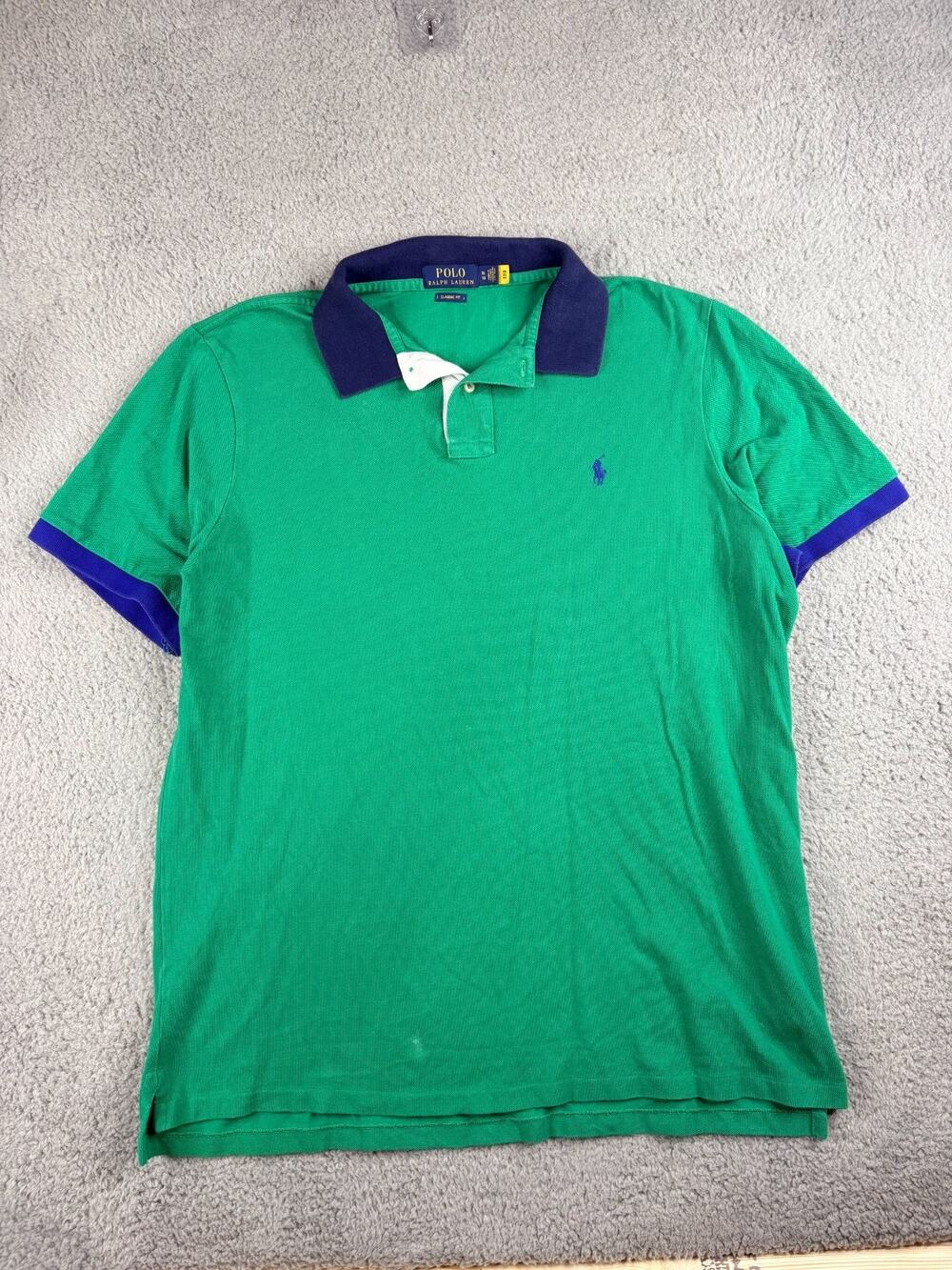 Polo Ralph Lauren Polo Shirt Men's Size XL Green Blue Collared Short Sleeve
